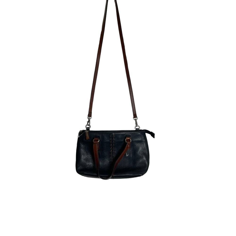 Fossil Vintage Y2K Pebbled Leather Crossbody Bag Black/Brown